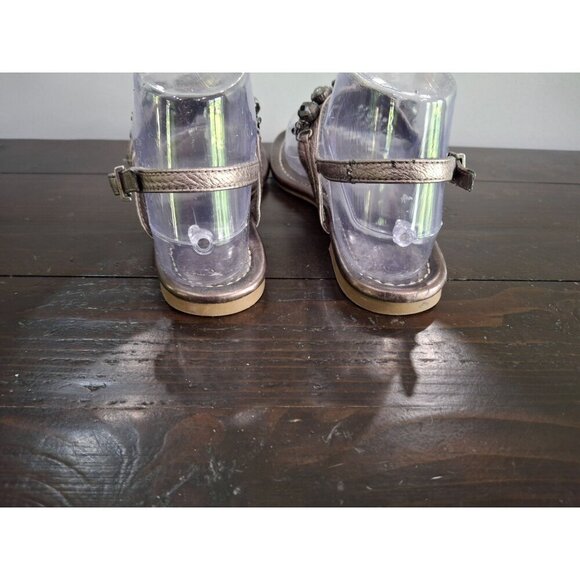 Vince Camuto Milanas Silver Leather Thong Sandals With Rhinestone & Chains/Sz. 6 - Picture 7 of 11